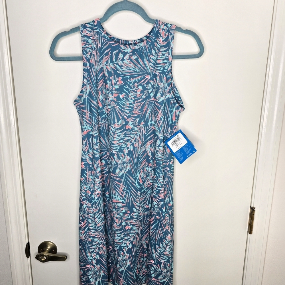 Columbia Tropical Blue & Pink Sporty 50 UPF Omni-Shade Dress XS NWT
